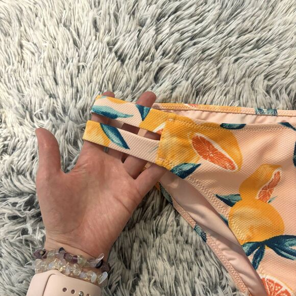 Light Pink Bikini Bottoms with Grape Fruit Medium - Picture 2 of 4